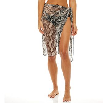 Women's Jordan Taylor Animal-Print Swim Cover-Up Wrap Skirt