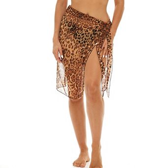 Women's Jordan Taylor Animal-Print Swim Cover-Up Wrap Skirt