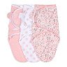 The Peanutshell Pink Floral Stars 3-Pack Swaddles