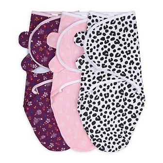 The Peanutshell Purple Ditsy 3-Pack Swaddles