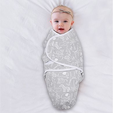 The Peanutshell Grey Safari Sky 3-Pack Swaddle