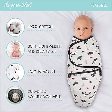 The Peanutshell Plaid Woodland 3-Pack Swaddles