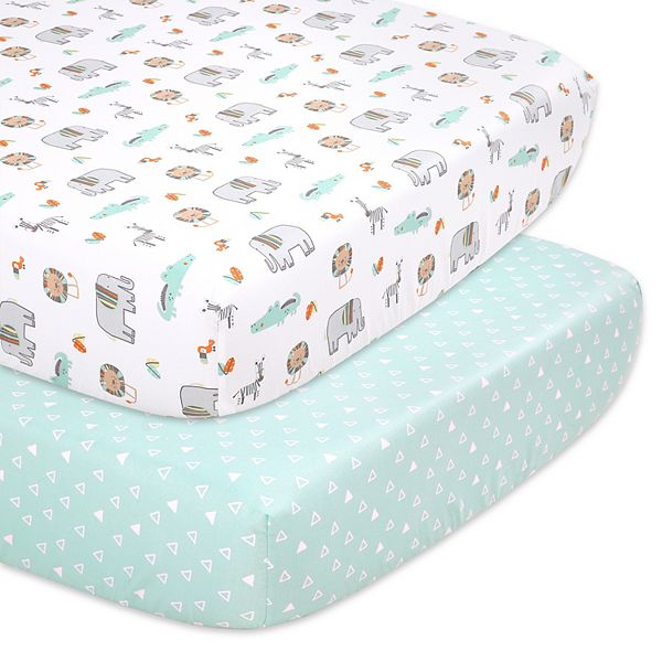 The Peanutshell 2Pack Safari Crib Sheets