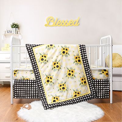 The Peanutshell Sunflower 3 Piece Crib Bedding Set