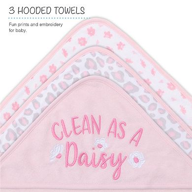 The Peanutshell Daisy Clean 23-Piece Hooded Towel & Wash Cloth Bath Set