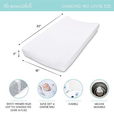 The Peanutshell Pink Roses 2-Pack Changing Pad Cover