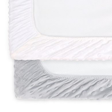 The Peanutshell 2-Pack Gray Minky Dot Changing Pad Covers