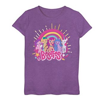 Girls 7-16 My Little Pony Besties Group Rainbow Graphic Tee