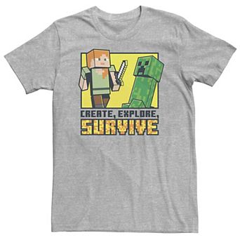 Big & Tall Minecraft "Create, Explore, Survive" Portrait Tee