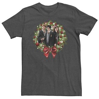 Big & Tall Harry Potter Christmas Group Shot Wreath Tee