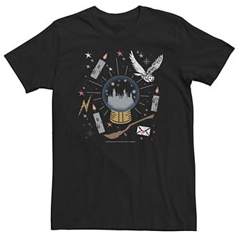 Big & Tall Harry Potter Christmas Hogwarts Snow Globe Tee