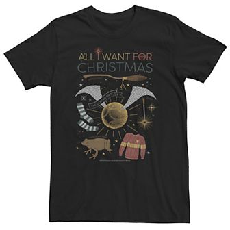 Big & Tall Harry Potter "All I Want For Christmas" Accessories Tee