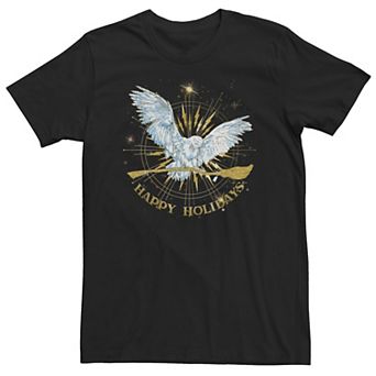 Big & Tall Harry Potter Christmas Hedwig Happy Holidays Tee