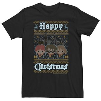 Big & Tall Harry Potter Happy Chibi Ugly Christmas Sweater Tee