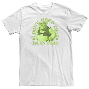 Big & Tall Shrek Saint Patrick's Day "I Don't Need Luck I'm An Ogre" Tee