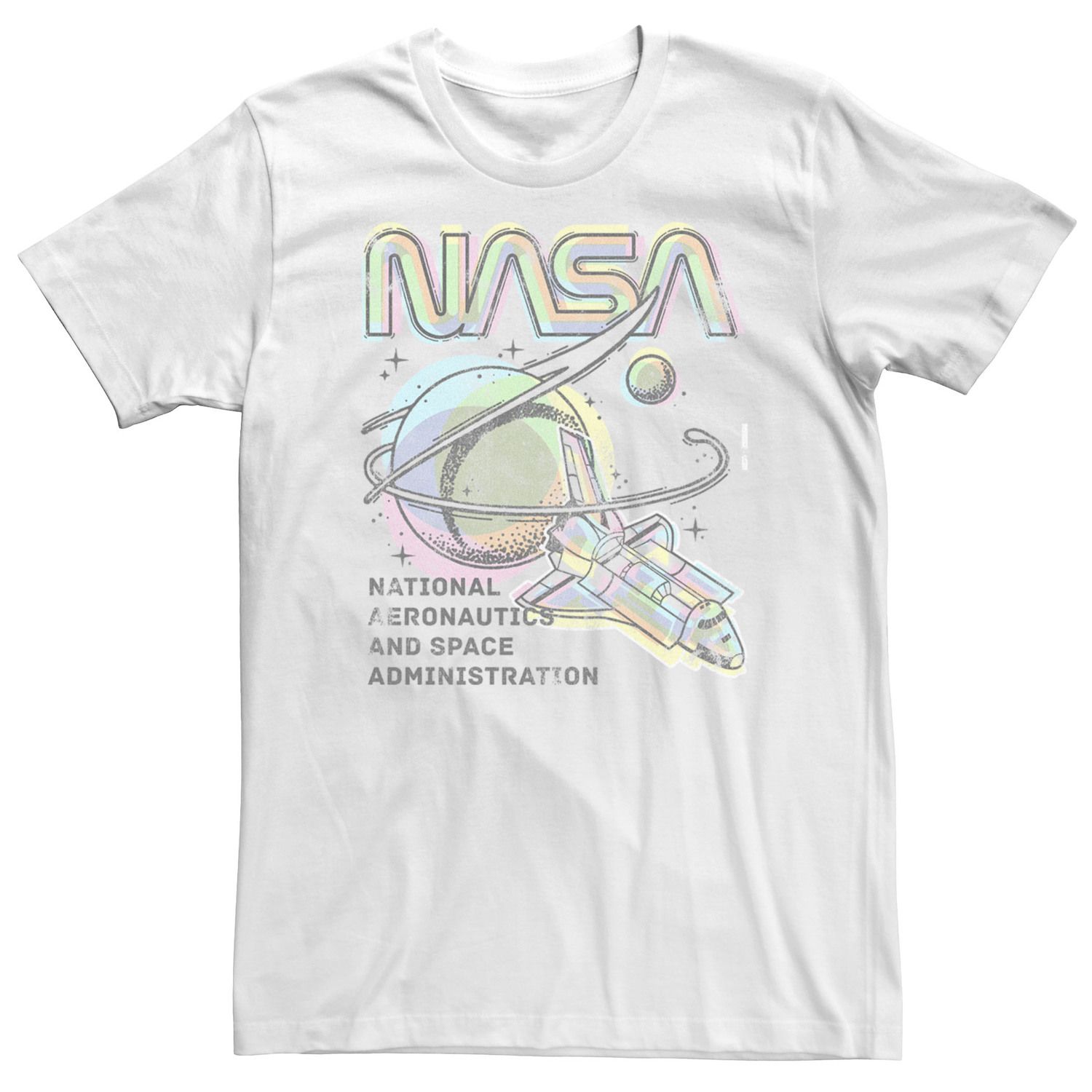 T-shirt NASA Logo Distressed Noir - Taille Regular, Manches Courtes, Neuf Avec étiquettes, Marque Old Glory