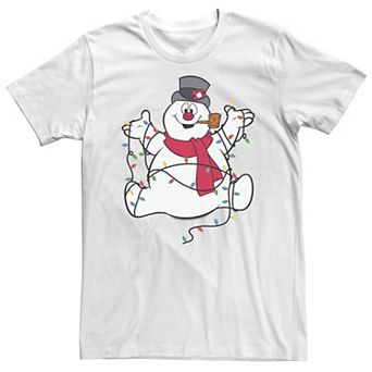 Big & Tall Frosty The Snowman Christmas Lights Portrait Tee