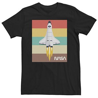 Big & Tall NASA Space Shuttle Striped Poster Tee