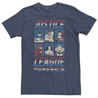 Big & Tall Justice League Of America Portrait Panels Tee