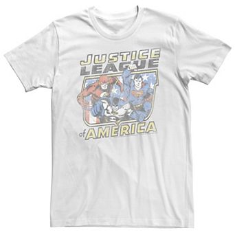 Big & Tall Justice League Of America Distressed Portrait Tee