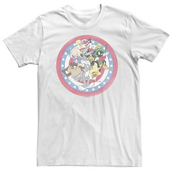 Big & Tall Looney Tunes Group Shot Fourth Of July Circle Tee