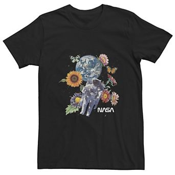 Big & Tall NASA Floral Astronaut Portrait Tee