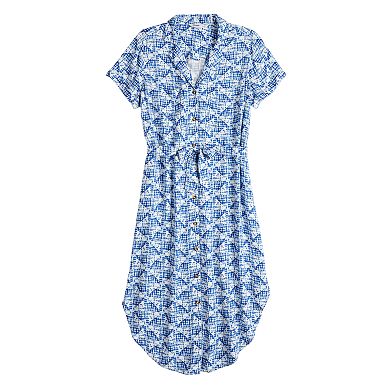 Women's Sonoma Goods For Life® Button Front Midi Shirt Dress