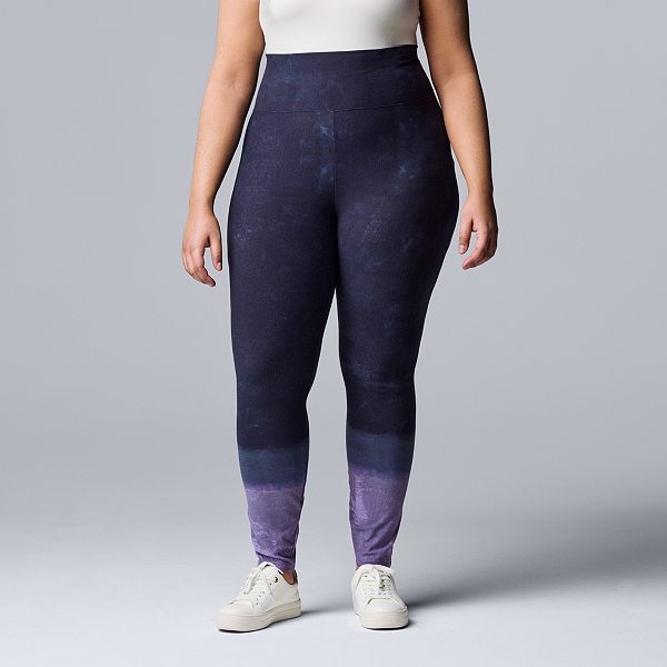 Plus Size Simply Vera Vera Wang Dip Dye High-Rise Live-In Leggings