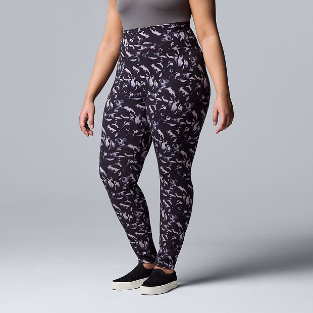 Plus Size Simply Vera Vera Wang Wave Camo Live-In Leggings