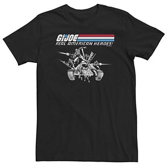 Big & Tall G.I. Joe Group Shot Stripes Real American Heroes! Tee