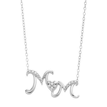 Sterling Silver 1/10 Carat T.W. Diamond "Mom" Necklace