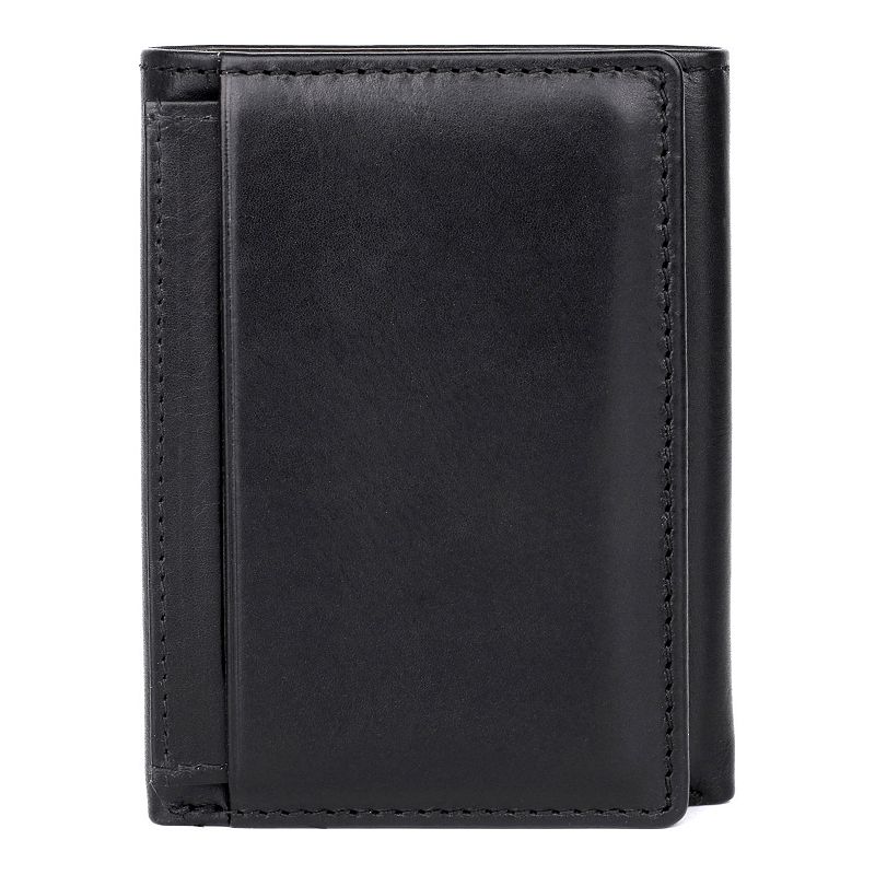 Mens Dopp Regatta Leather I.D. Trifold Wallet, Black