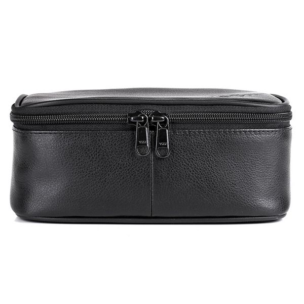 dopp veneto top zip travel toiletry bag Leather VILLAGE Genuine Leather Kit  Large with Waterproof Lining, Dual-Zip Design for Men & Women, Organizer for Shaving long adventure Canvas Zippered Toiletry Bag Travel