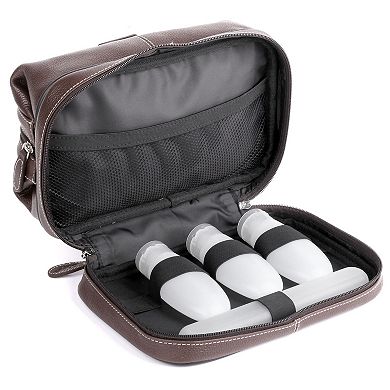 Men's Dopp Country Saddle Travel Kit with Bottles & Toothbrush Holder