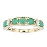10k Gold Oval Emerald & Diamond Accent Ring