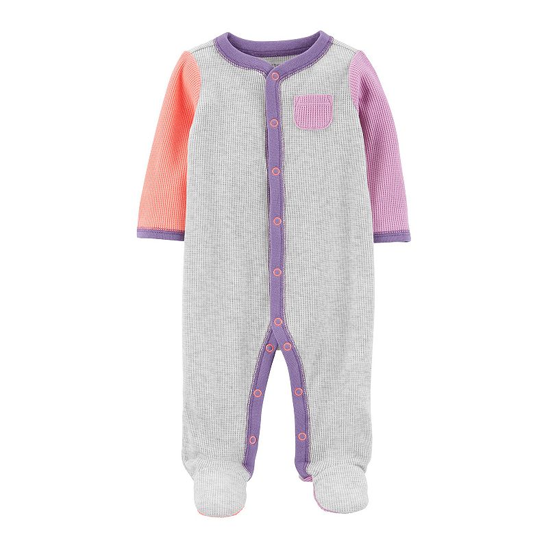 Baby Girl Carters Colorblock Snap-Up Thermal Sleep & Play, Infant Girls, 