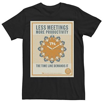Big & Tall Marvel Loki Less Meetings More Productivity TVA Poster Tee