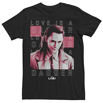 Big & Tall Marvel Loki Love Is A Dagger Quote Tee