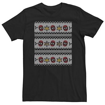 Big & Tall Marvel Deadpool Ugly Christmas Sweater Food Tee