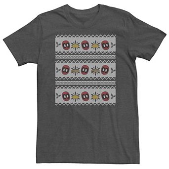 Big & Tall Marvel Deadpool Ugly Christmas Sweater Food Tee