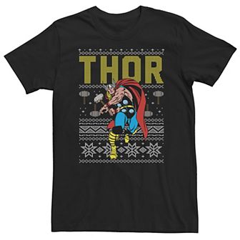 Big & Tall Marvel Thor Ugly Christmas Sweater Tee