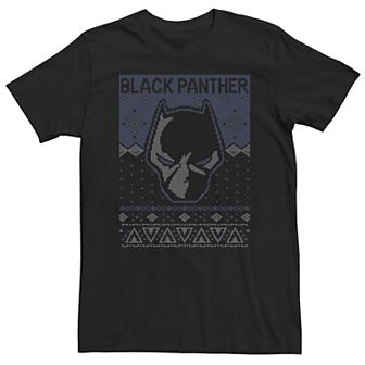 Big & Tall Marvel Black Panther Ugly Christmas Sweater Tee