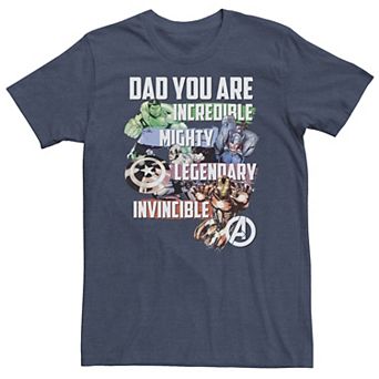 Big & Tall Marvel Avengers Dad You Are Incredible Tee