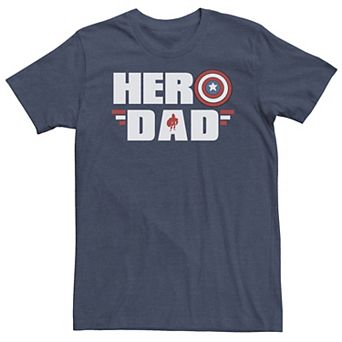 Big & Tall Marvel Father's Day Captain America Shield Hero Dad Logo Tee