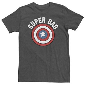 Big & Tall Marvel Father's Day Super Dad Captain America Shield Tee