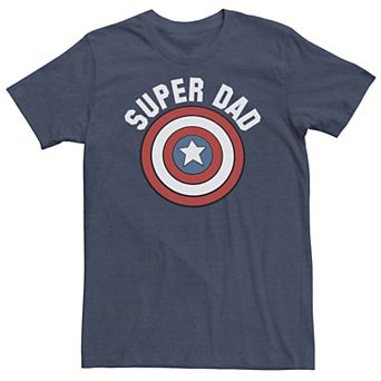 Big & Tall Marvel Father's Day Super Dad Captain America Shield Tee