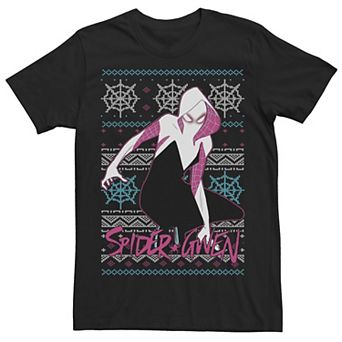 Big & Tall Marvel Spider Gwen Ugly Christmas Tee