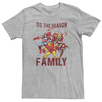 Big & Tall Marvel Avengers The Family Season Group Christmas Tee