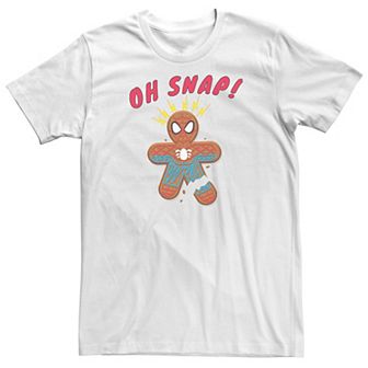 Big & Tall Marvel Spider-Man Oh Snap Gingerbread Cookie Tee