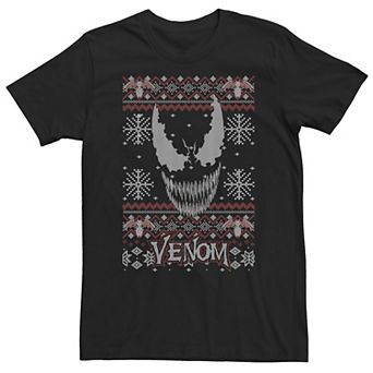 Big & Tall Marvel Spider-Man Venom Ugly Christmas Sweater Style Tee